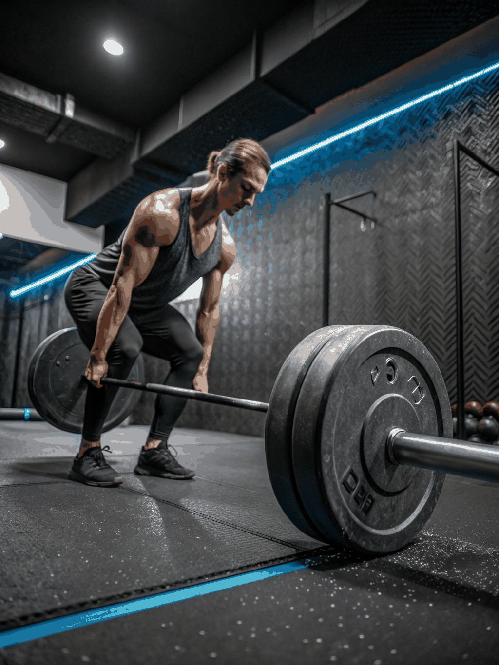Focused athlete in the gym