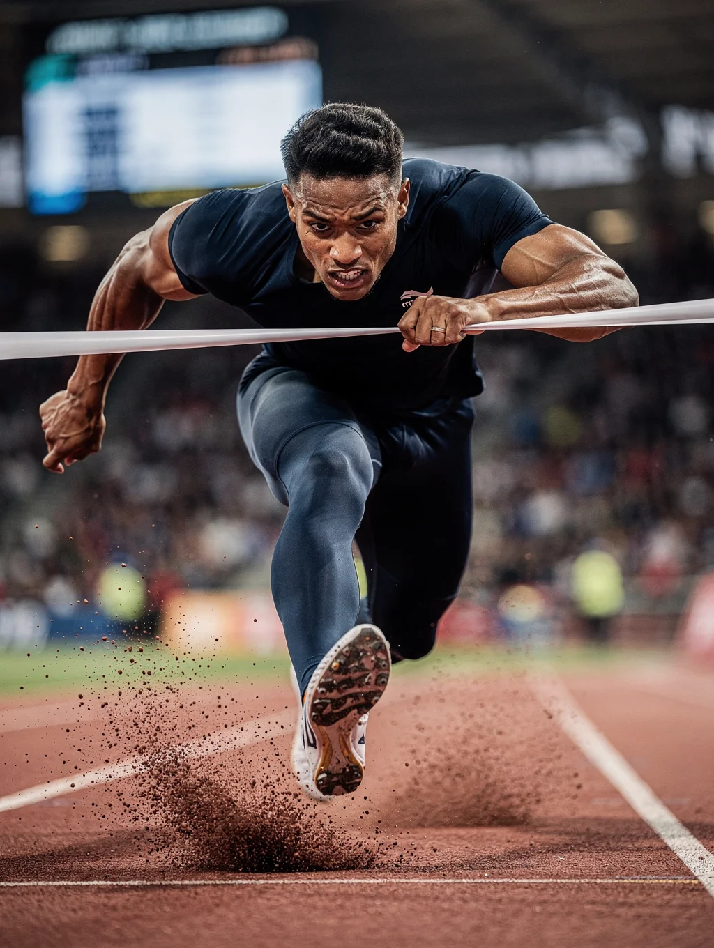 Athlete crossing the finish line