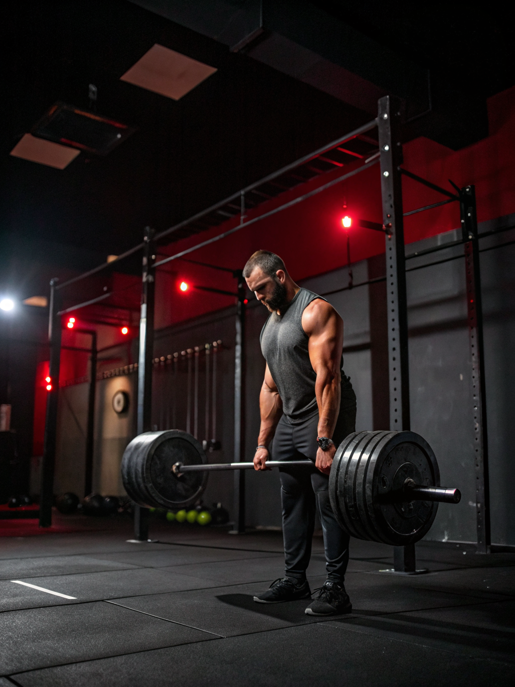 Barbell training with heavy plates